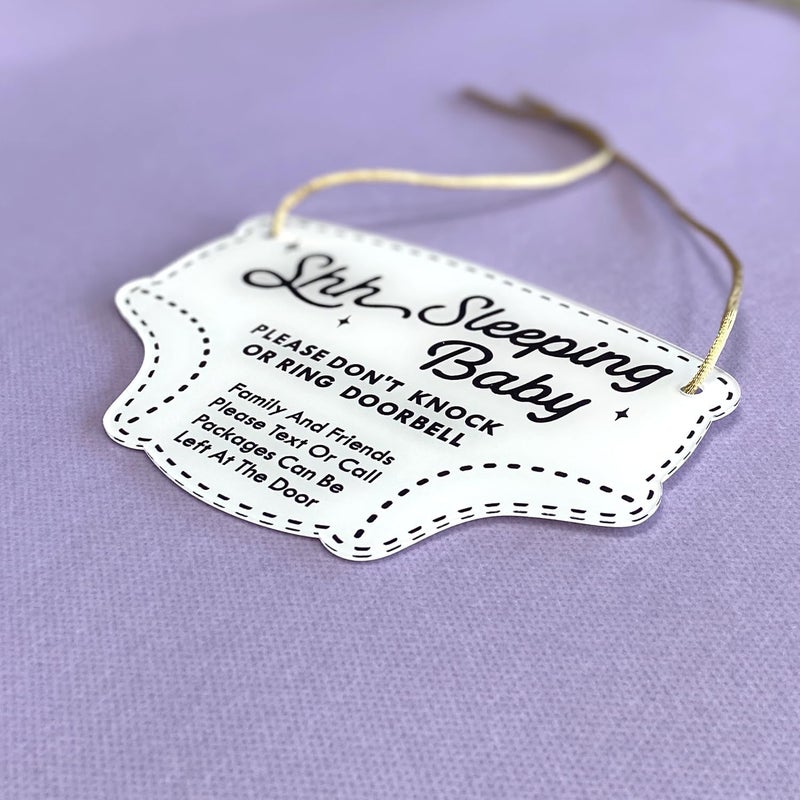 LEMBANG Small Baby Sleeping Hanging Sign,Do Not Knock Or Ring The Bell, Door Hanger for Baby Room, Nursery, Front Door (diaper) - Image 3